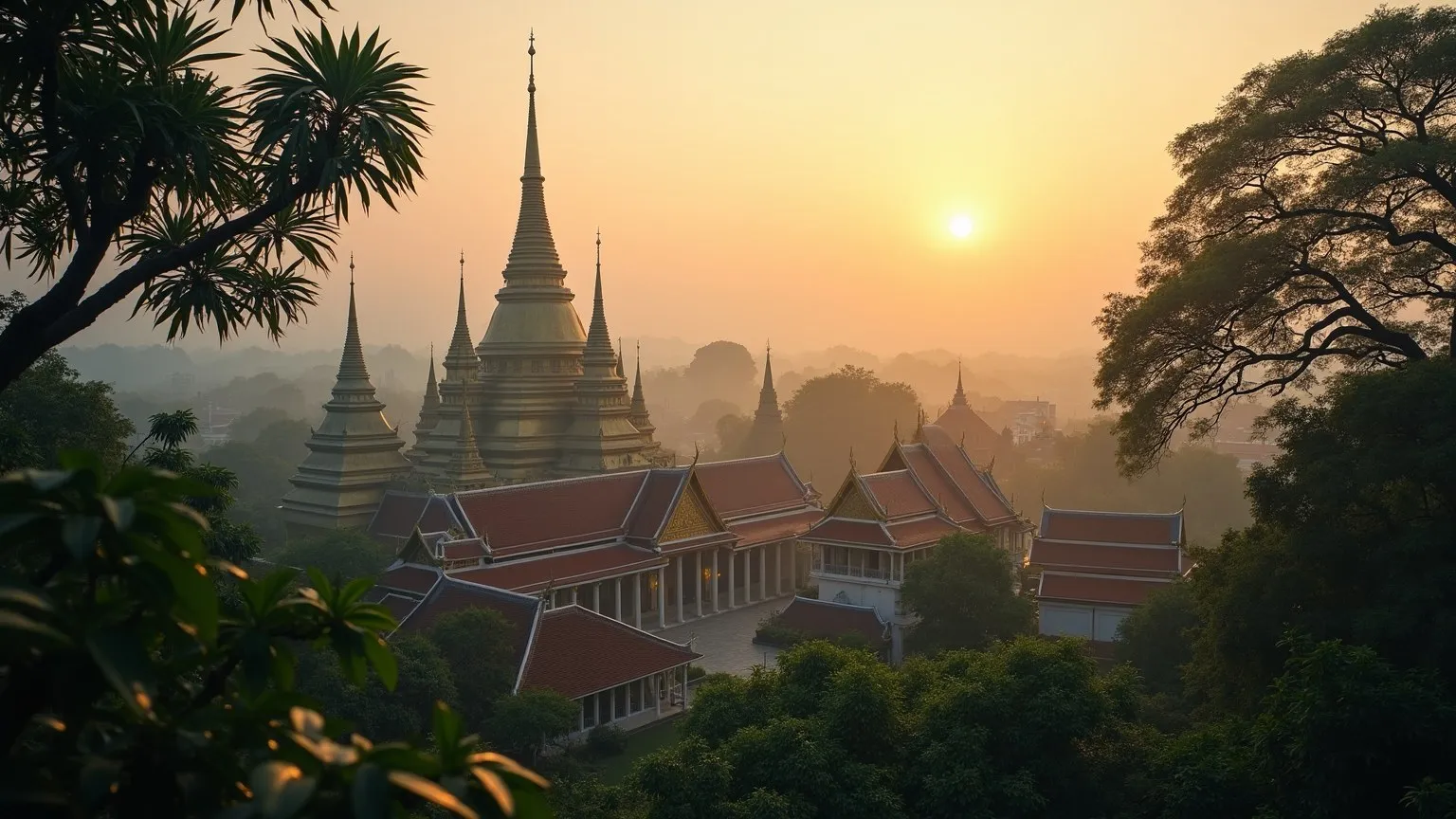 Tradycyjna tajska świątynia o świcie — Chiang Mai